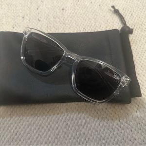 Quay Sunglasses - clear frame with black polarized lens
